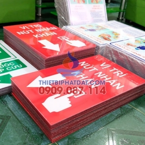 Biển Báo Vị Trí Nút Nhấn Khẩn Pccc Bằng Mica 30x40cm