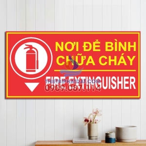 Bảng chỉ dẫn nơi để bình chữa cháy bằng mica 15x30cm Bảng chỉ dẫn nơi để bình chữa cháy bằng mica 15x30cm