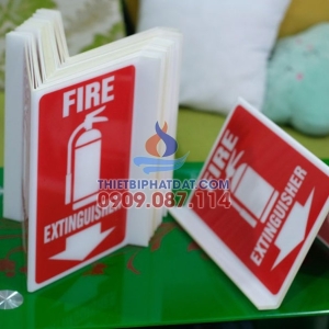 Bảng Mica Fire Extinguisher gắn tường vị trí bình chữa cháy