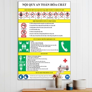 Biển báo nội quy an toàn hóa chất bằng mica 40x60cm Biển báo nội quy an toàn hóa chất bằng mica 40x60cm