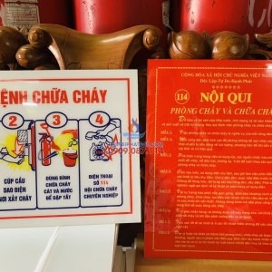 Bộ bảng Nội Quy Tiêu Lệnh PCCC giá rẻ 33x46cm bằng tôn Bộ bảng Nội Quy Tiêu Lệnh PCCC giá rẻ 33x46cm bằng tôn